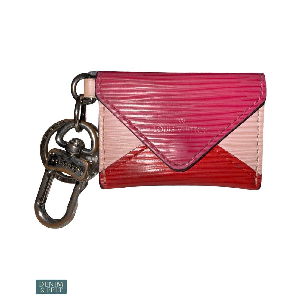 Louis Vuitton Epi Envelope Key Pouch Charm Pink Red Bag Charm Key Holder Rare - Picture 3 of 9